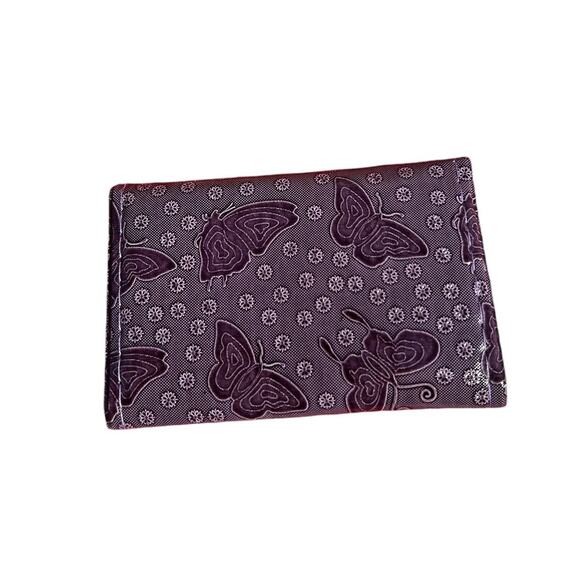 Purple Butterfly Retro Small NEW Card Wallet ID Card Holder Never Used Deadstock - Picture 5 of 15